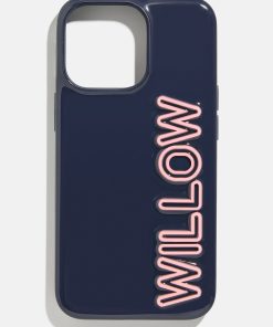 Fine Line Custom IPhone Case - Navy/Light Pink