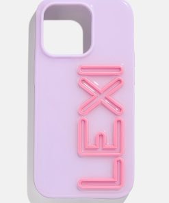Fine Line Custom iPhone Case - Lavender/Pink