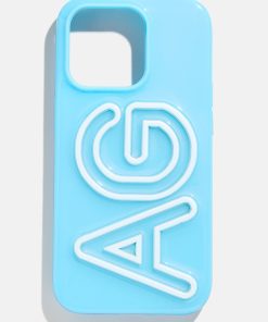 Fine Line Custom iPhone Case - Light Blue/White