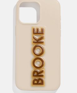 Block Font Custom iPhone Case - Beige/Brown