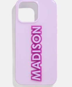 Block Font Custom iPhone Case - Lavender/Purple