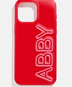 Fine Line Custom iPhone Case - Bright Red/Pink