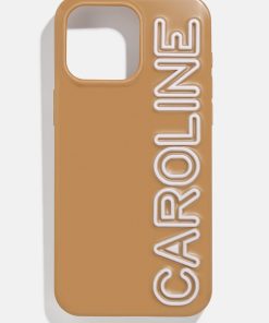 Fine Line Custom Phone Case - Brown/White