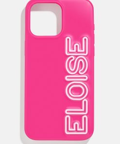 Fine Line Custom iPhone Case - Hot Pink/White