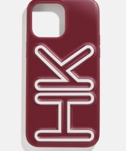 Fine Line Custom iPhone Case - Dark Red/White