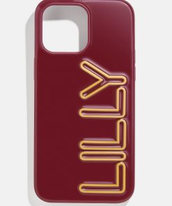 Fine Line Custom iPhone Case - Dark Red/Rose