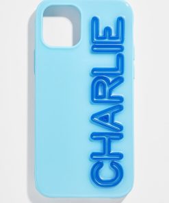Fine Line Custom iPhone Case - Light Blue/Cobalt