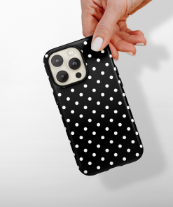 Tough Phone Case - Black Polka Dot
