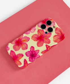 Wavy Phone Case - Island Girl Butter Yellow Hibiscus