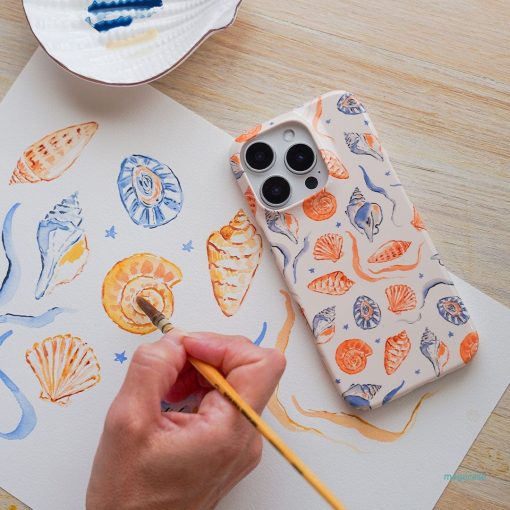 Shells Swirls Printed Phone Cases by Cass Deller - The Dairy