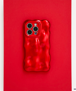 3D Bubble Phone Case - Cherry Red