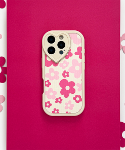 Flower Power Ribbed Heart Camera Phone Case