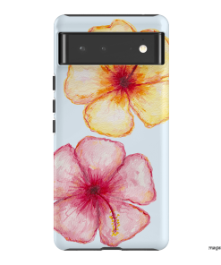Hibiscus Flower Blue Printed Phone Cases Google Pixel 6 / Armoured by BG. Studio - The Dairy