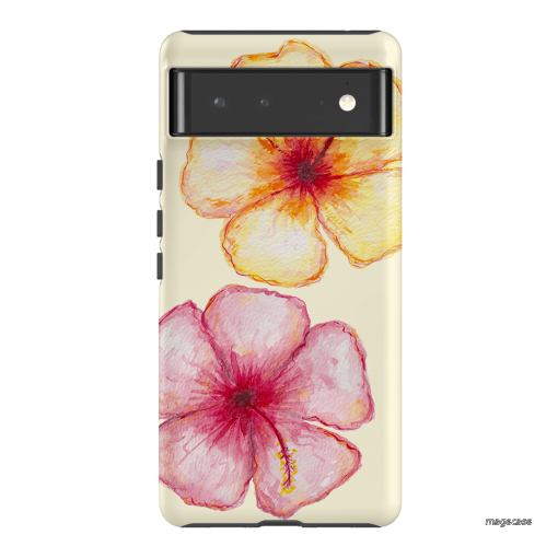 Hibiscus Flower Yellow Printed Phone Cases Google Pixel 6 / Armoured by BG. Studio - The Dairy