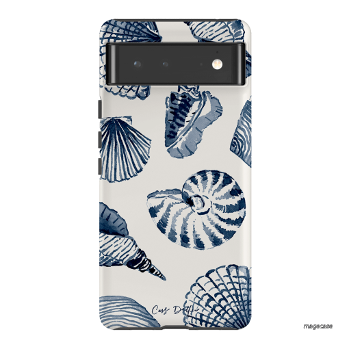 Blue Shells Printed Phone Cases Google Pixel 6 / Armoured by Cass Deller - The Dairy