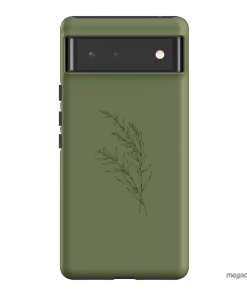 Khaki Wattle Printed Phone Cases Google Pixel 6 / Armoured by Typoflora - The Dairy