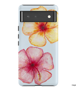 Hibiscus Flower Blue Printed Phone Cases Google Pixel 6 Pro / Armoured by BG. Studio - The Dairy
