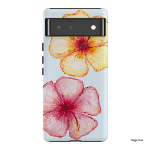 Hibiscus Flower Blue Printed Phone Cases Google Pixel 6 Pro / Armoured by BG. Studio - The Dairy