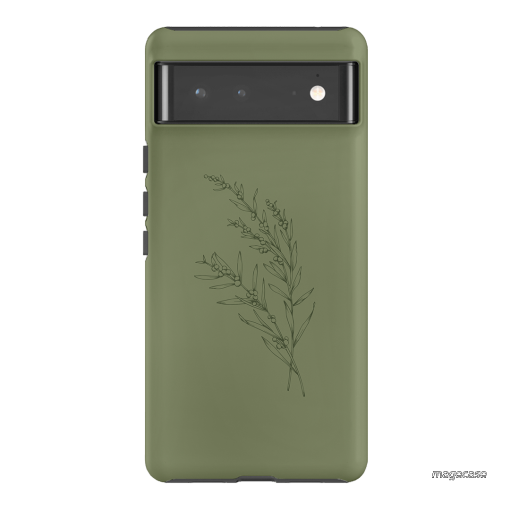 Khaki Wattle Printed Phone Cases Google Pixel 6 Pro / Armoured by Typoflora - The Dairy