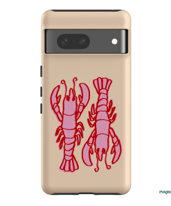 Lobster Love Peach Printed Phone Cases Google Pixel 7 / Armoured by The Dairy - The Dairy