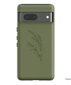 Khaki Wattle Printed Phone Cases Google Pixel 7 / Armoured by Typoflora - The Dairy