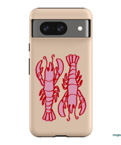 Lobster Love Peach Printed Phone Cases Google Pixel 8 / Armoured by The Dairy - The Dairy