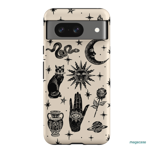 Astro Flash Beige Printed Phone Cases Google Pixel 8 / Armoured by Veronica Tucker - The Dairy