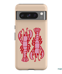 Lobster Love Peach Printed Phone Cases Google Pixel 8 Pro / Armoured by The Dairy - The Dairy