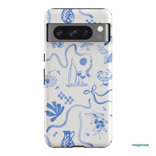 Mediterranean Wave Printed Phone Cases Google Pixel 8 Pro / Armoured by Charlie Taylor - The Dairy