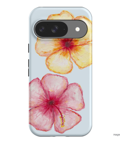 Hibiscus Flower Blue Printed Phone Cases Google Pixel 9 / Armoured by BG. Studio - The Dairy
