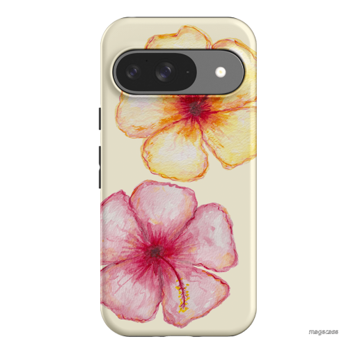 Hibiscus Flower Yellow Printed Phone Cases Google Pixel 9 / Armoured by BG. Studio - The Dairy