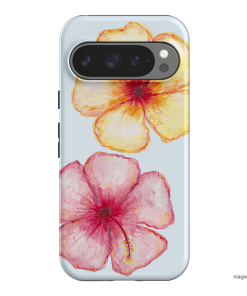 Hibiscus Flower Blue Printed Phone Cases Google Pixel 9 Pro / Armoured by BG. Studio - The Dairy