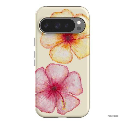 Hibiscus Flower Yellow Printed Phone Cases Google Pixel 9 Pro / Armoured by BG. Studio - The Dairy