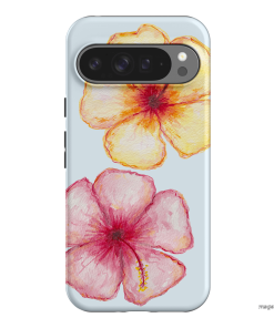 Hibiscus Flower Blue Printed Phone Cases Google Pixel 9 Pro XL / Armoured by BG. Studio - The Dairy