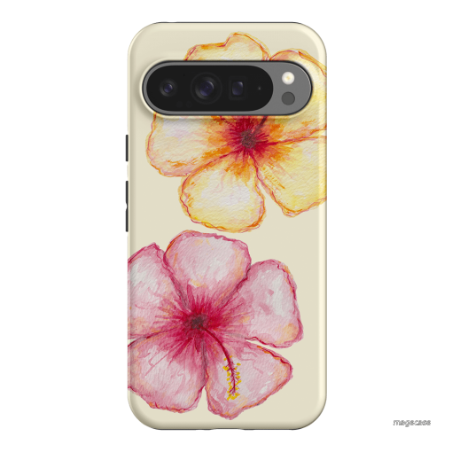 Hibiscus Flower Yellow Printed Phone Cases Google Pixel 9 Pro XL / Armoured by BG. Studio - The Dairy