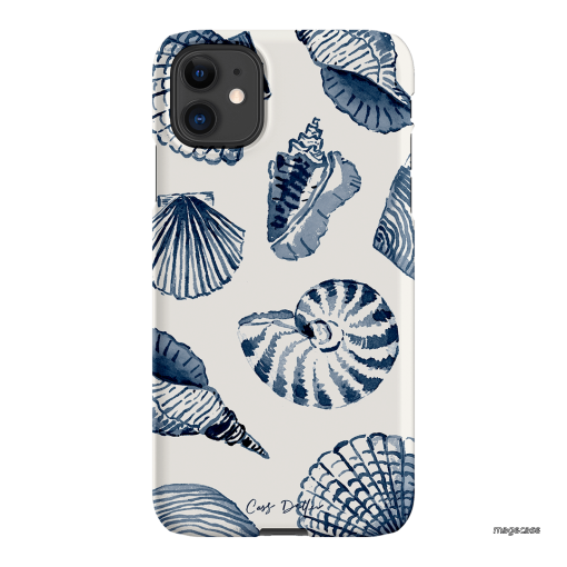Blue Shells Printed Phone Cases iPhone 11 / Snap by Cass Deller - The Dairy