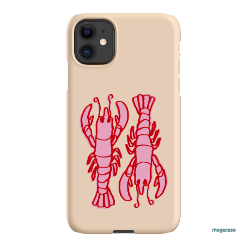 Lobster Love Peach Printed Phone Cases iPhone 11 / Snap by The Dairy - The Dairy