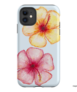 Hibiscus Flower Blue Printed Phone Cases iPhone 11 / Armoured by BG. Studio - The Dairy