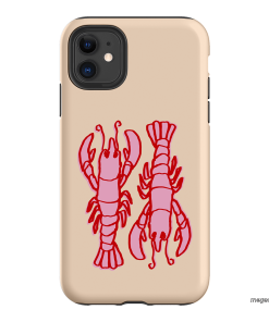 Lobster Love Peach Printed Phone Cases iPhone 11 / Armoured by The Dairy - The Dairy