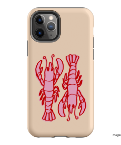 Lobster Love Peach Printed Phone Cases iPhone 11 Pro / Armoured by The Dairy - The Dairy