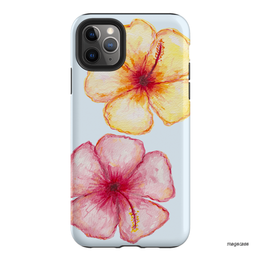 Hibiscus Flower Blue Printed Phone Cases iPhone 11 Pro Max / Armoured by BG. Studio - The Dairy
