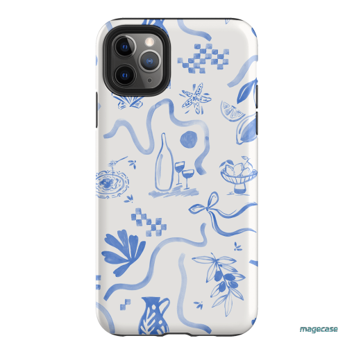 Mediterranean Wave Printed Phone Cases iPhone 11 Pro Max / Armoured by Charlie Taylor - The Dairy