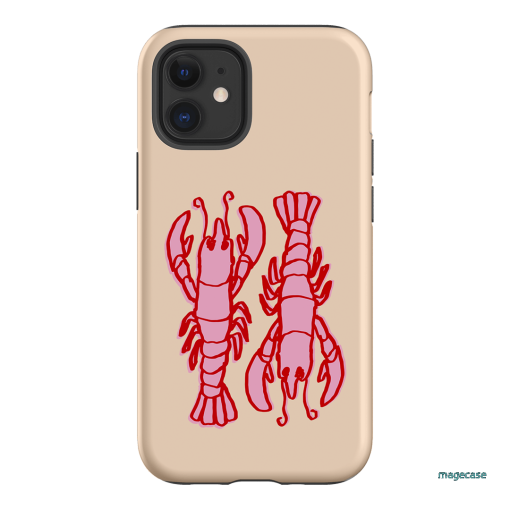 Lobster Love Peach Printed Phone Cases iPhone 12 / Armoured by The Dairy - The Dairy