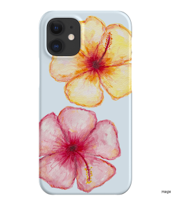 Hibiscus Flower Blue Printed Phone Cases iPhone 12 Mini / Snap by BG. Studio - The Dairy