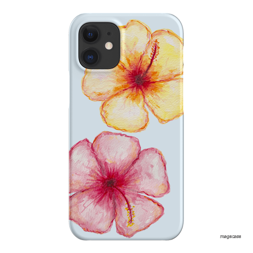 Hibiscus Flower Blue Printed Phone Cases iPhone 12 Mini / Snap by BG. Studio - The Dairy