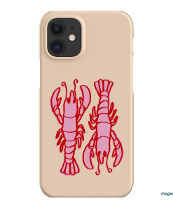 Lobster Love Peach Printed Phone Cases iPhone 12 Mini / Snap by The Dairy - The Dairy
