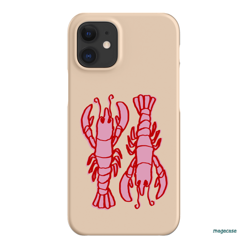 Lobster Love Peach Printed Phone Cases iPhone 12 Mini / Snap by The Dairy - The Dairy