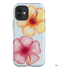 Hibiscus Flower Blue Printed Phone Cases iPhone 12 Mini / Armoured by BG. Studio - The Dairy