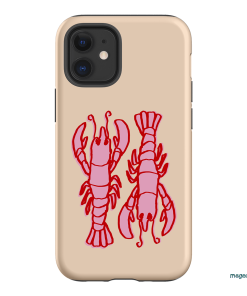 Lobster Love Peach Printed Phone Cases iPhone 12 Mini / Armoured by The Dairy - The Dairy