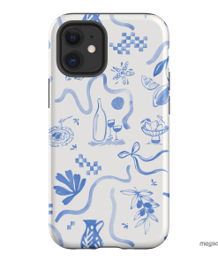 Mediterranean Wave Printed Phone Cases iPhone 12 Mini / Armoured by Charlie Taylor - The Dairy